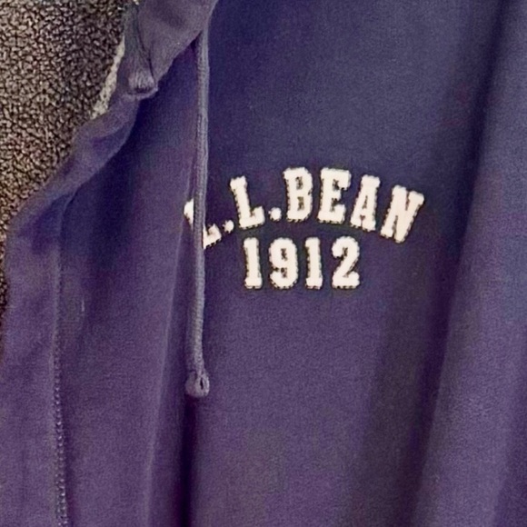 L.L.BEAN Rugby Robe In Navy/ Charcoal Sz S - Picture 10 of 10